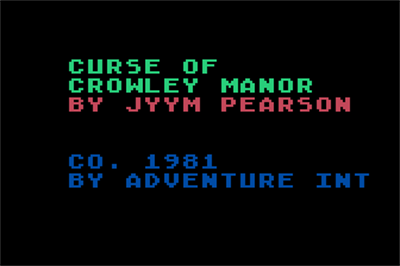 The Curse of Crowley Manor - Screenshot - Game Title Image