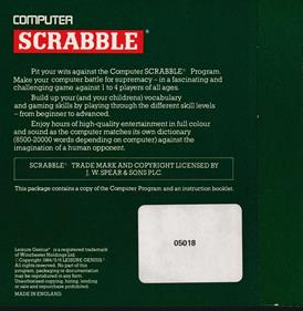 Computer Scrabble  - Box - Back Image