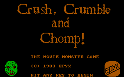 Crush, Crumble and Chomp! - Screenshot - Game Title Image