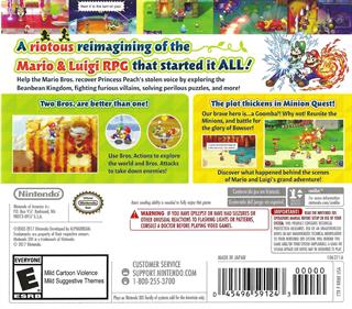 Mario & Luigi: Superstar Saga + Bowser's Minions - Box - Back Image