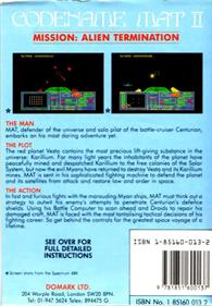 Codename Mat II  - Box - Back Image