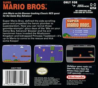 Classic NES Series: Super Mario Bros. - Box - Back Image
