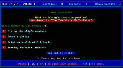 Trek Trivia - Screenshot - Gameplay Image