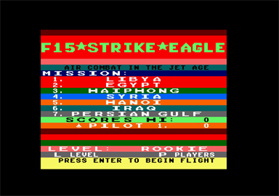 F-15 Strike Eagle - Screenshot - Game Select Image
