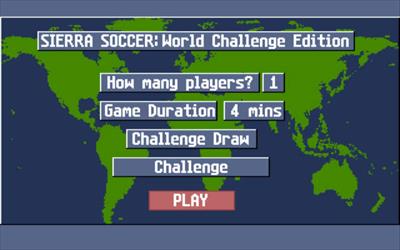 Sierra Soccer: World Challenge Edition - Screenshot - Game Select Image
