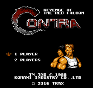 Contra: Revenge of the Red Falcon - Screenshot - Game Title Image