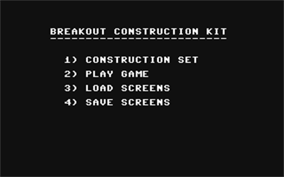 Breakout Construction Kit - Screenshot - Game Title Image