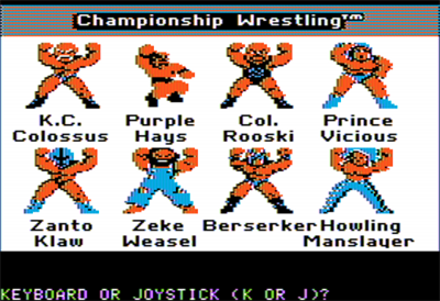 Championship Wrestling - Screenshot - Game Select Image