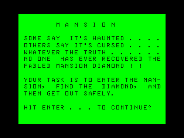 Mansion Adventure 1 - Screenshot - Game Title Image