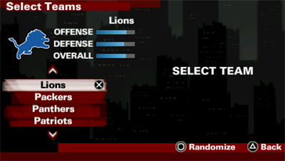 NFL Street 2: Unleashed - Screenshot - Game Select Image