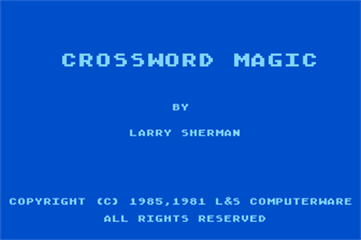 Crossword Magic - Screenshot - Game Title Image