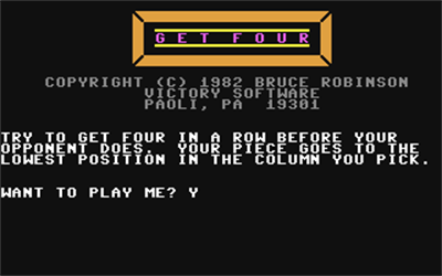 Get Four (Victory Software) - Screenshot - Game Title Image