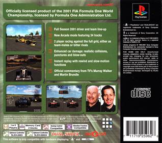 Formula One 2001 - Box - Back Image
