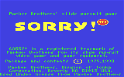 Sorry! - Screenshot - Game Title Image