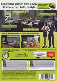 The Sims 3: High-End Loft Stuff - Box - Back Image