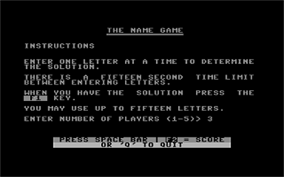 The Name Game - Screenshot - Game Title Image