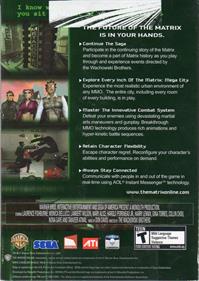 The Matrix Online - Box - Back Image
