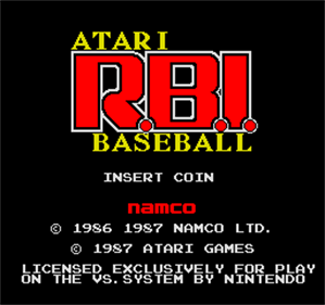 Vs. Atari R.B.I. Baseball - Screenshot - Game Title Image
