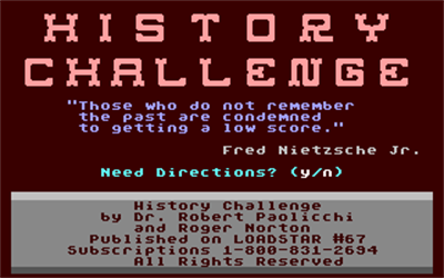 History Challenge - Screenshot - Game Title Image