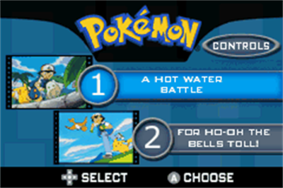 Game Boy Advance Video: Pokémon: Volume 1 - Screenshot - Game Select Image