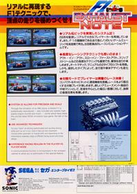 F1 Exhaust Note - Advertisement Flyer - Back Image