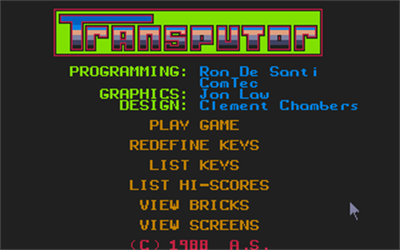 Transputor - Screenshot - Game Select Image