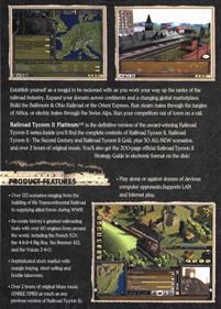 Railroad Tycoon II Platinum - Box - Back Image