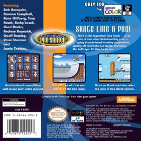 Tony Hawk's Pro Skater - Box - Back Image