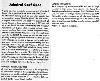 Admiral Graf Spee - Arcade - Controls Information Image