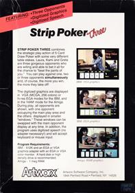 Strip Poker Three: A Sizzling Game of Chance - Box - Back Image