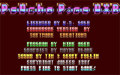 Psycho Pigs UXB - Screenshot - Game Title Image