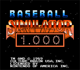 Baseball Simulator 1.000 - Screenshot - Game Title Image