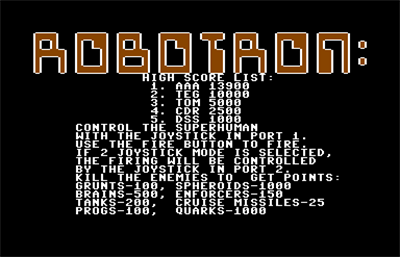 Robotron: 2084 - Screenshot - High Scores Image