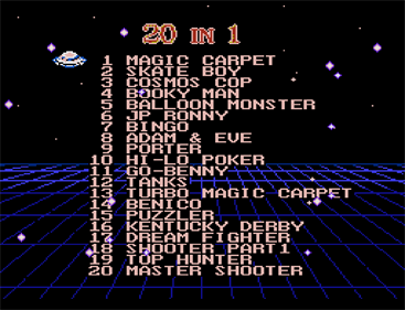 Asder 20 in 1 - Screenshot - Game Select Image