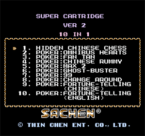 Super Cartridge Ver 2: 10 in 1 - Screenshot - Game Title Image