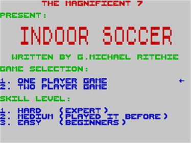 Indoor Soccer - Screenshot - Game Title Image