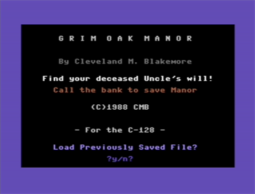 Grim Oak Manor - Screenshot - Game Title Image