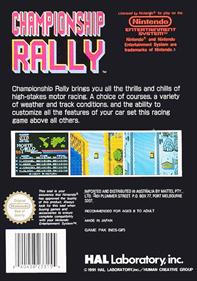 Championship Rally - Box - Back Image