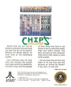 Chip's Challenge - Box - Back Image