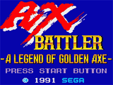 Ax Battler: A Legend of Golden Axe - Screenshot - Game Title Image