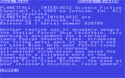 Planetfall (Infocom) - Screenshot - Gameplay Image