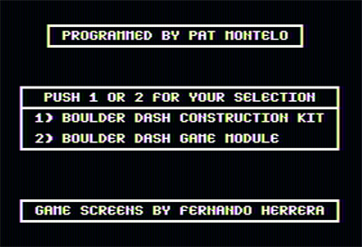 Boulder Dash Construction Kit - Screenshot - Game Select Image