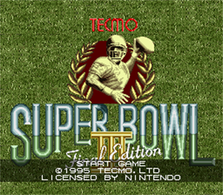 Tecmo Super Bowl III: Final Edition - Screenshot - Game Title Image