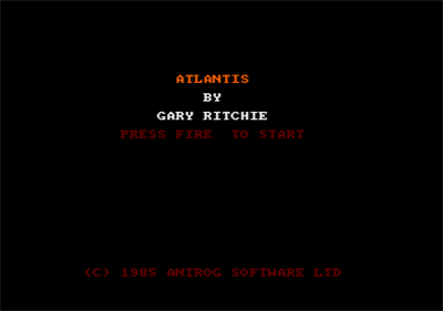 Atlantis (Anirog Software) - Screenshot - Game Title Image