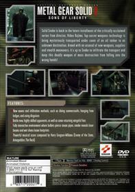 Metal Gear Solid 2: Sons of Liberty - Box - Back Image