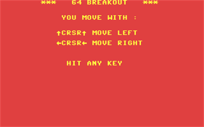 64 Breakout - Screenshot - Game Title Image