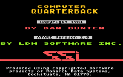 Computer Quarterback - Screenshot - Game Title Image