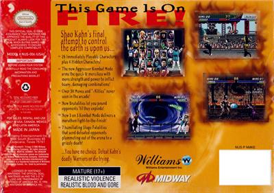 Mortal Kombat Trilogy - Box - Back Image
