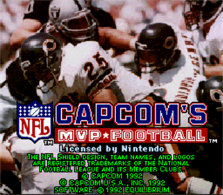 Capcom's MVP Football - Screenshot - Game Title Image