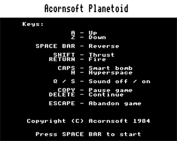 Planetoid  - Screenshot - Game Title Image